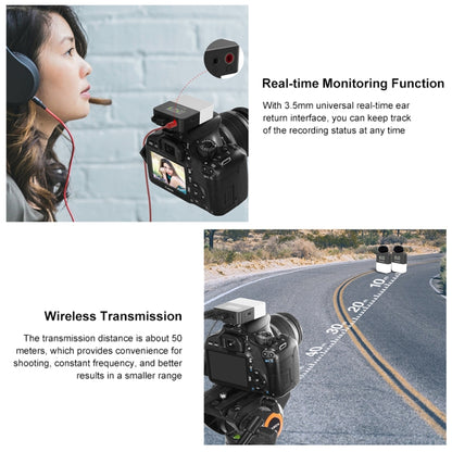 PULUZ Vlog Video Wireless Lavalier Microphone  with Transmitter and Receiver for DSLR Cameras and Video Cameras(Black) - Camera Microphone by PULUZ | Online Shopping South Africa | PMC Jewellery | Buy Now Pay Later Mobicred