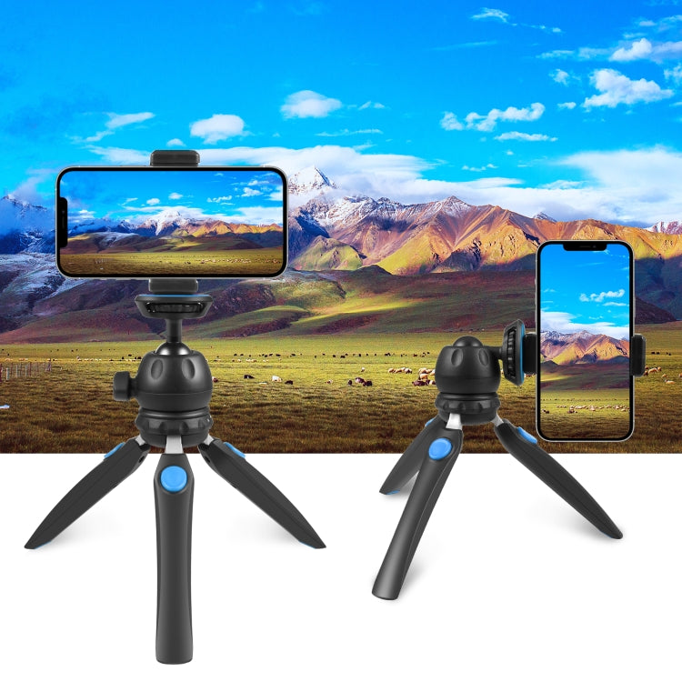 PULUZ Mini VLOG Live Stabilizer Stand Tripod with Phone Clamp for Smartphones (Blue) - Stand by PULUZ | Online Shopping South Africa | PMC Jewellery | Buy Now Pay Later Mobicred