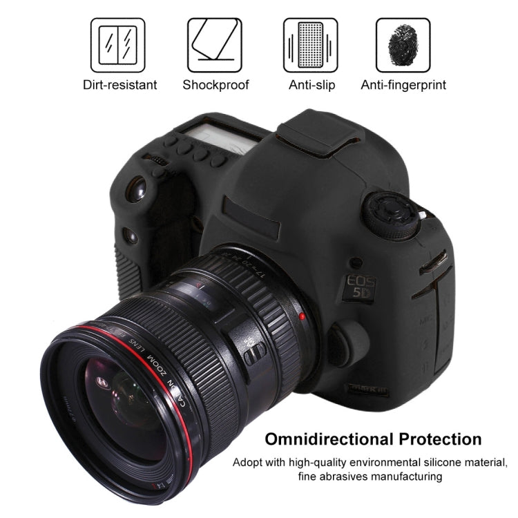 PULUZ Soft Silicone Protective Case for Canon EOS 5D Mark III / 5D3(Black) - Protective Case by PULUZ | Online Shopping South Africa | PMC Jewellery | Buy Now Pay Later Mobicred