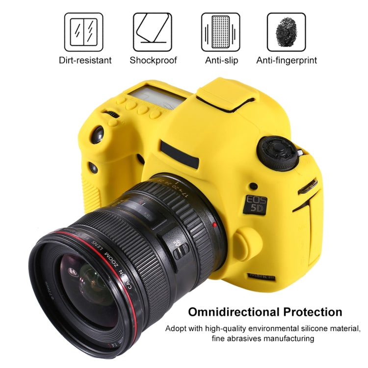 PULUZ Soft Silicone Protective Case for Canon EOS 5D Mark III / 5D3(Yellow) - Protective Case by PULUZ | Online Shopping South Africa | PMC TechLife | Buy Now Pay Later Mobicred