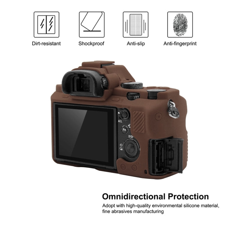 PULUZ Soft Silicone Protective Case for Sony ILCE-7MII / 7SMII / 7RMII(Coffee) - Protective Case by PULUZ | Online Shopping South Africa | PMC Jewellery | Buy Now Pay Later Mobicred