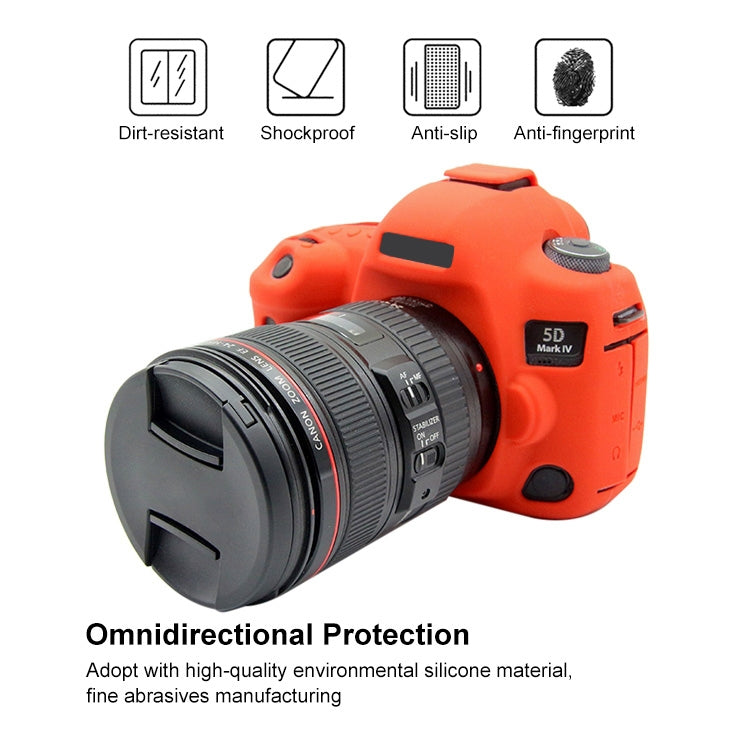 PULUZ Soft Silicone Protective Case for Canon EOS 5D Mark IV(Red) - Protective Case by PULUZ | Online Shopping South Africa | PMC TechLife | Buy Now Pay Later Mobicred
