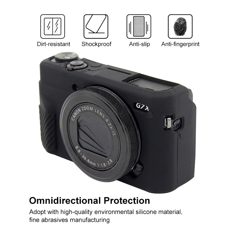 PULUZ Soft Silicone Protective Case for Canon EOS G7 X Mark II(Black) - Protective Case by PULUZ | Online Shopping South Africa | PMC Jewellery | Buy Now Pay Later Mobicred