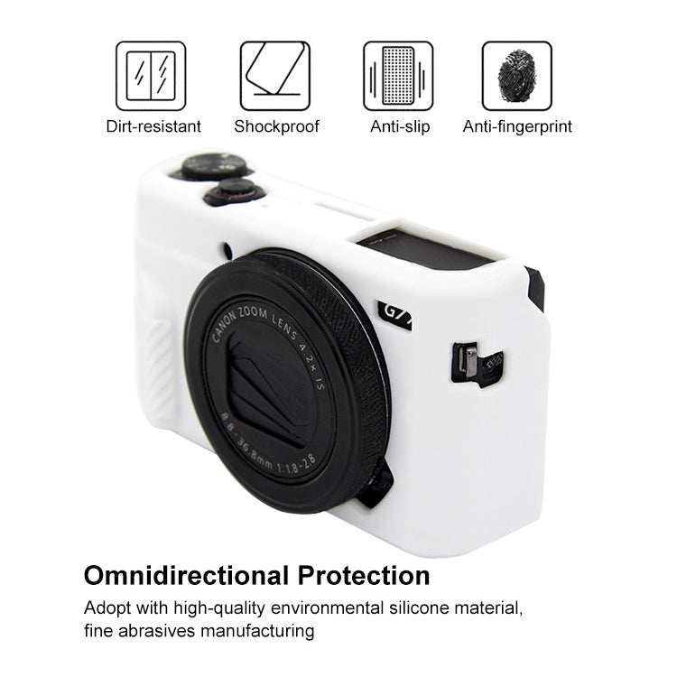 PULUZ Soft Silicone Protective Case for Canon EOS G7 X Mark II(White) - Protective Case by PULUZ | Online Shopping South Africa | PMC Jewellery | Buy Now Pay Later Mobicred