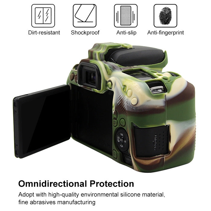 PULUZ Soft Silicone Protective Case for Canon EOS 77D(Camouflage) - Protective Case by PULUZ | Online Shopping South Africa | PMC Jewellery | Buy Now Pay Later Mobicred