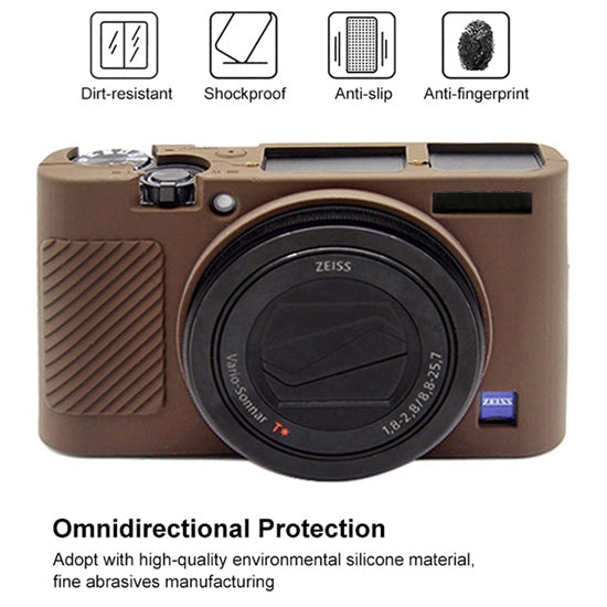 PULUZ Soft Silicone Protective Case for Sony RX100 III / IV / V(Coffee) - Protective Case by PULUZ | Online Shopping South Africa | PMC TechLife | Buy Now Pay Later Mobicred