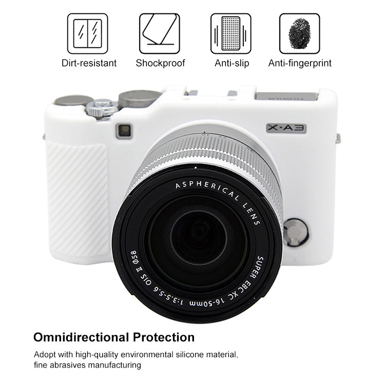 PULUZ Soft Silicone Protective Case for FUJIFILM X-A3 / X-A10(White) - Protective Case by PULUZ | Online Shopping South Africa | PMC Jewellery | Buy Now Pay Later Mobicred