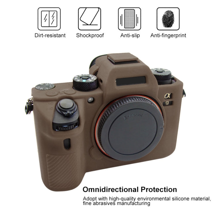PULUZ Soft Silicone Protective Case for Sony A9 (ILCE-9) / A7 III/ A7R  III(Coffee) - Protective Case by PULUZ | Online Shopping South Africa | PMC TechLife | Buy Now Pay Later Mobicred