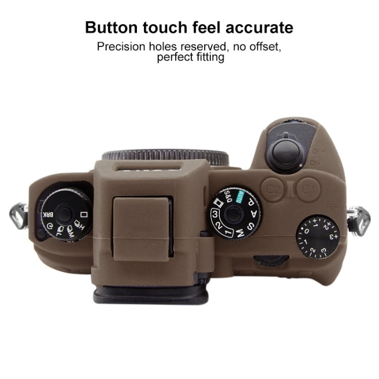PULUZ Soft Silicone Protective Case for Sony A9 (ILCE-9) / A7 III/ A7R  III(Coffee) - Protective Case by PULUZ | Online Shopping South Africa | PMC TechLife | Buy Now Pay Later Mobicred