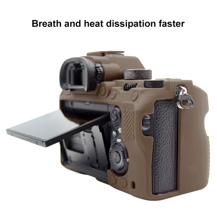 PULUZ Soft Silicone Protective Case for Sony A9 (ILCE-9) / A7 III/ A7R  III(Coffee) - Protective Case by PULUZ | Online Shopping South Africa | PMC TechLife | Buy Now Pay Later Mobicred