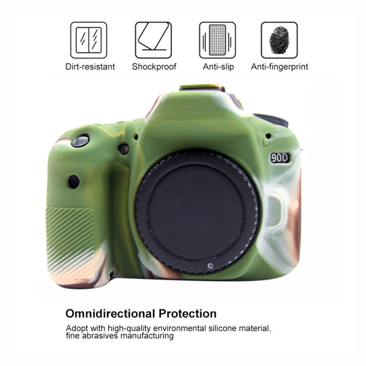 PULUZ Soft Silicone Protective Case for Canon EOS 90D (Camouflage) - free shipping - PMC TechLife - Order now!