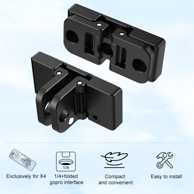 For Insta360 X5 / X4 / X3 PULUZ Quick Release 1 /4 inch Folding Base (Black) - free shipping - PMC TechLife - Order now!