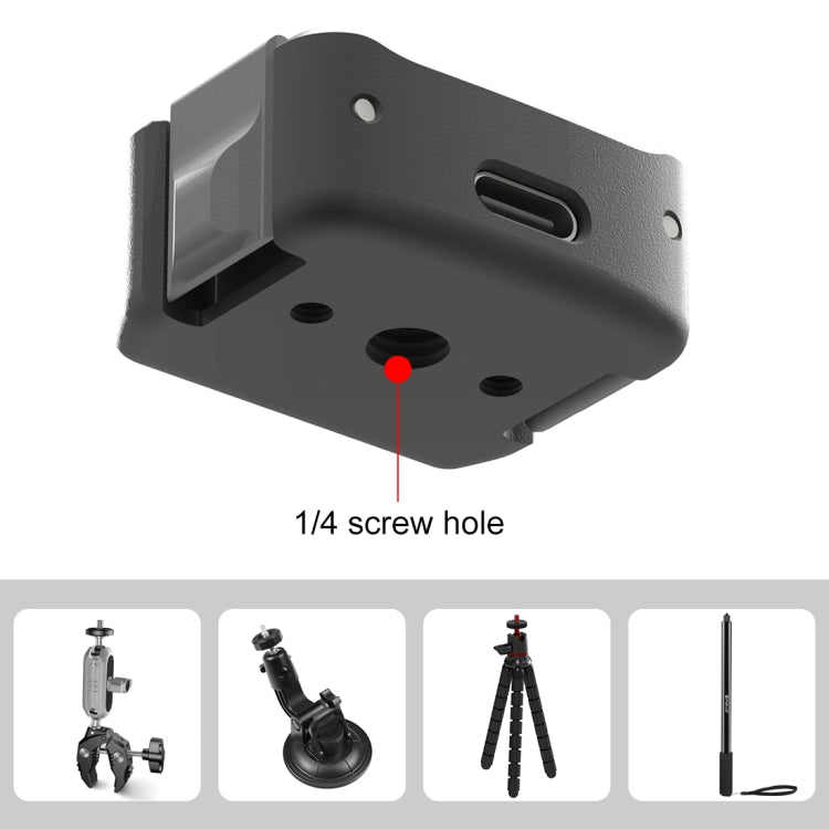 For DJI OSMO Pocket 3 PULUZ USB-C / Type-C Dock Desktop Charging Base Aluminum Alloy Bracket (Black) - Mount & Holder by PULUZ | Online Shopping South Africa | PMC TechLife | Buy Now Pay Later Mobicred