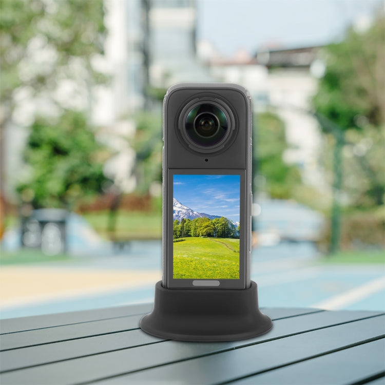 For Insta360 X4 PULUZ Silicone Dock Desktop Fixed Base Bracket (Black) - Mount & Holder by PULUZ | Online Shopping South Africa | PMC TechLife | Buy Now Pay Later Mobicred