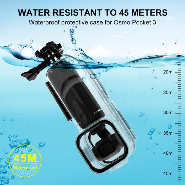 For DJI Osmo Pocket 3 PULUZ 45m Underwater Waterproof Housing Diving Case (Transparent) - Case & Bags by PULUZ | Online Shopping South Africa | PMC Jewellery | Buy Now Pay Later Mobicred