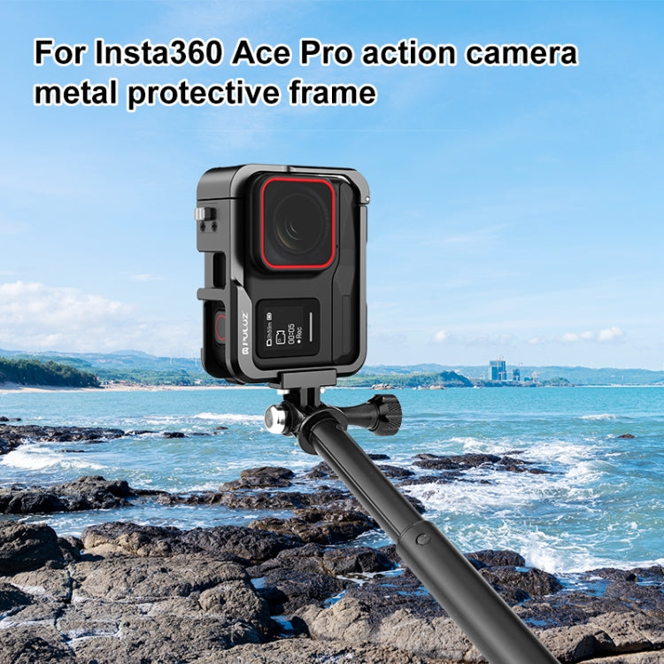For Insta360 Ace Pro PULUZ Metal Protective Cage Adapter Frame (Black) - Mount & Holder by PULUZ | Online Shopping South Africa | PMC TechLife | Buy Now Pay Later Mobicred