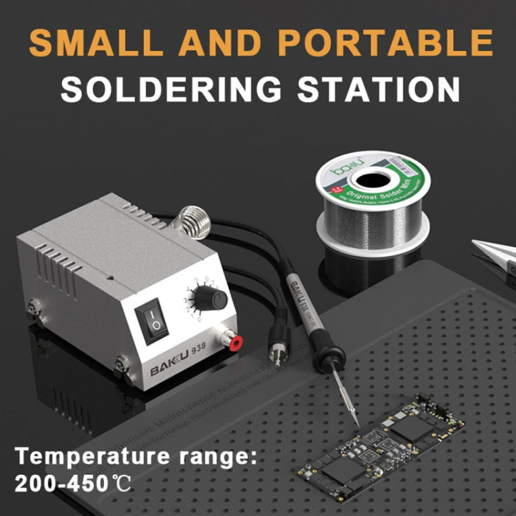 BAKU BK-938 Powerful Mini Anti-static Soldering Station Welder Machine, EU Plug (Silver) - Electric Soldering Iron by BAKU | Online Shopping South Africa | PMC Jewellery | Buy Now Pay Later Mobicred