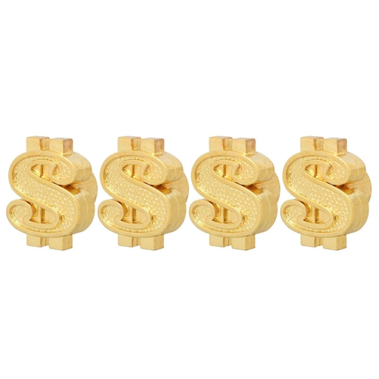 Universal 8mm Dollar Style Plastic Car Tire Valve Caps, Pack of 4(Gold) - Tire Valve Caps by PMC Jewellery | Online Shopping South Africa | PMC Jewellery