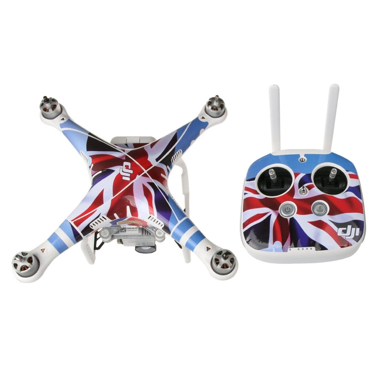 4D Imitation Carbon Fiber PVC Water Resistance Sticker Kit for DJI Phantom 3 Quadcopter & Remote Controller & Battery(UK Flag Pattern) -  by PMC TechLife | Online Shopping South Africa | PMC TechLife | Buy Now Pay Later Mobicred