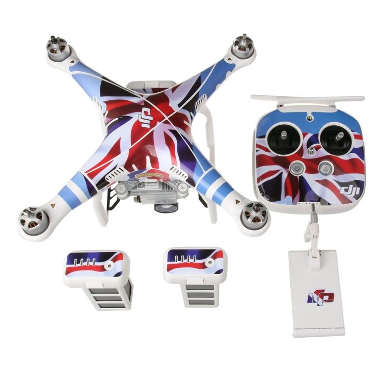 4D Imitation Carbon Fiber PVC Water Resistance Sticker Kit for DJI Phantom 3 Quadcopter & Remote Controller & Battery(UK Flag Pattern) -  by PMC TechLife | Online Shopping South Africa | PMC TechLife | Buy Now Pay Later Mobicred