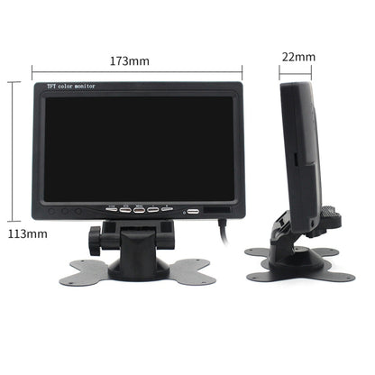 7.0 inch Car Monitor / Surveillance Cameras Monitor with Adjustable Angle Holder & Remote Controller, Dual Video Input - Car Monitor by PMC Jewellery | Online Shopping South Africa | PMC Jewellery | Buy Now Pay Later Mobicred