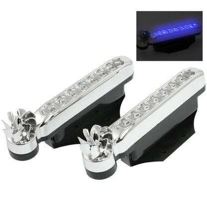 2 PCS 8 Blue LED Bulbs Wind Powered Decorative Car Lights - Running Lights by PMC Jewellery | Online Shopping South Africa | PMC Jewellery | Buy Now Pay Later Mobicred