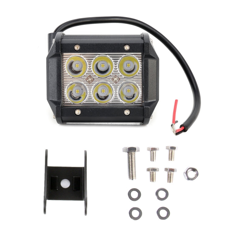 18W 6 LED White Light Condenser Engineering Lamp / Waterproof IP67 SUVs Light, DC 10-30V(Black) - Work Lights by PMC TechLife | Online Shopping South Africa | PMC TechLife | Buy Now Pay Later Mobicred