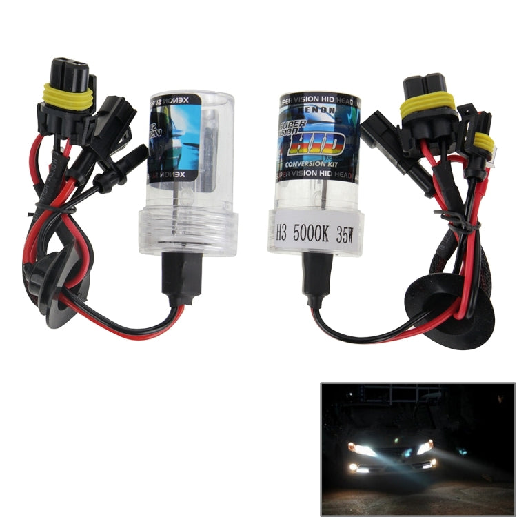 DC12V 35W H3 HID Xenon Light Single Beam Super Vision Waterproof Head Lamp, Color Temperature: 6000K, Pack of 2 - Xenon Lights by PMC Jewellery | Online Shopping South Africa | PMC Jewellery | Buy Now Pay Later Mobicred