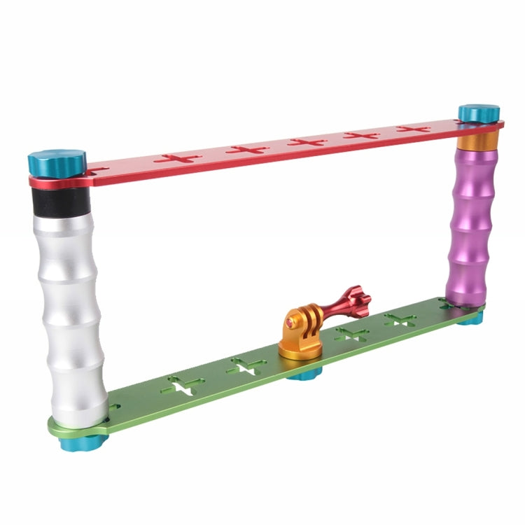 Dual Grip Handle Stabilizer Aluminum Mount Bracket for PULUZ Action Sports Cameras Jaws Flex Clamp Mount for GoPro, Insta360, DJI and Other Action Cameras - Holder by PMC TechLife | Online Shopping South Africa | PMC TechLife | Buy Now Pay Later Mobicred