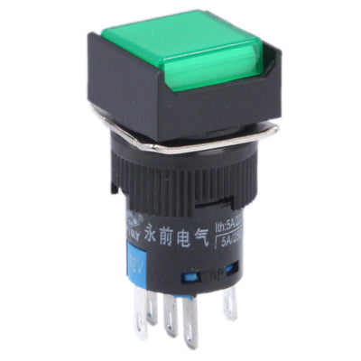 Car DIY Square Button Push Switch with Lock & LED Indicator, DC 24V(Green) - Car Switches by PMC TechLife | Online Shopping South Africa | PMC TechLife | Buy Now Pay Later Mobicred