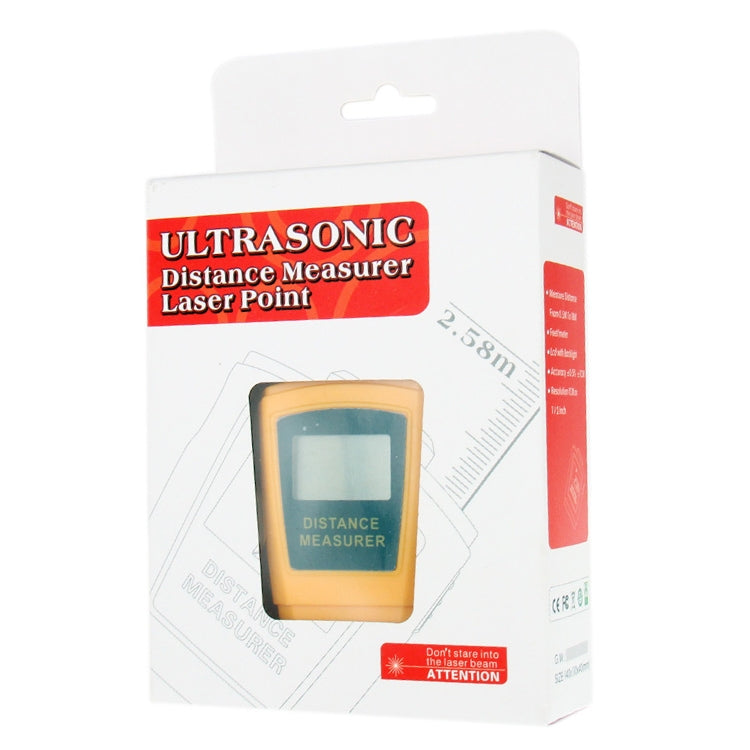 Mini Ultrasonic Distance Measurer with Laser Pointer(Orange) - Laser Rangefinder by PMC TechLife | Online Shopping South Africa | PMC TechLife | Buy Now Pay Later Mobicred