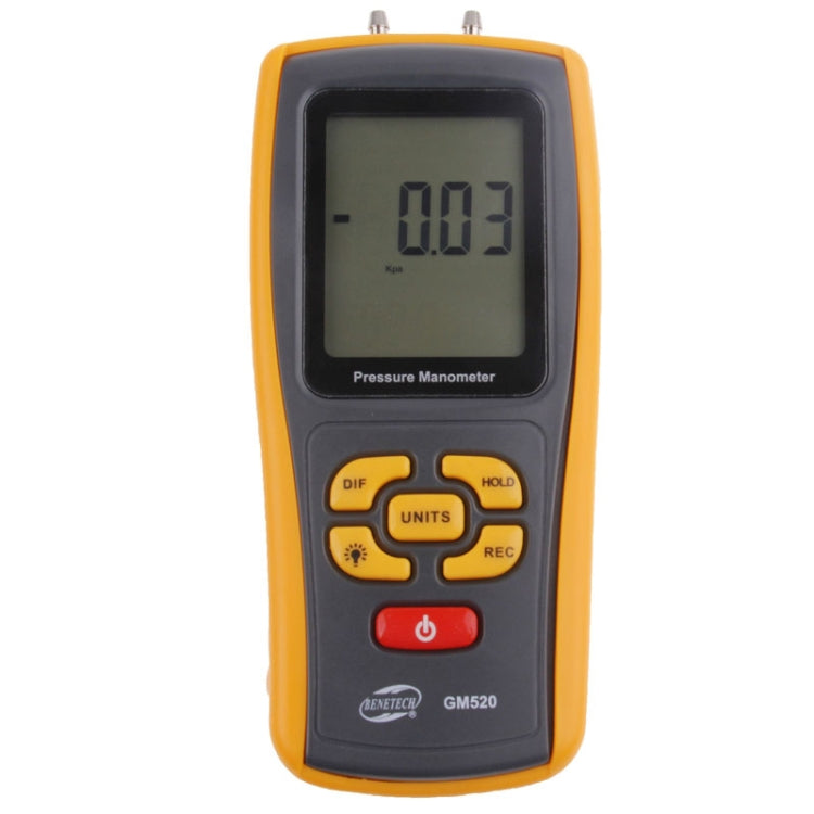 BENETECH GM520 LCD Display Pressure Manometer(Yellow) - Other Tester Tool by BENETECH | Online Shopping South Africa | PMC Jewellery | Buy Now Pay Later Mobicred