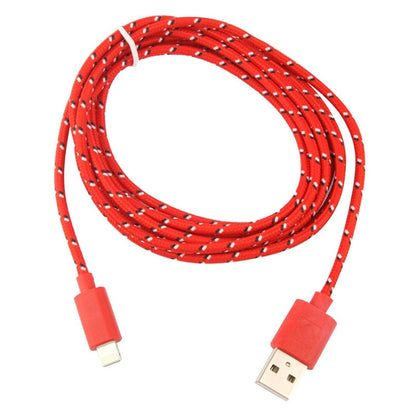 1m Nylon Netting Style USB 8 Pin Data Transfer Charging Cable for iPhone, iPad(Red) - Normal Style Cable by PMC Jewellery | Online Shopping South Africa | PMC Jewellery | Buy Now Pay Later Mobicred