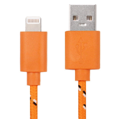 1m Nylon Netting USB Data Transfer Charging Cable For iPhone, iPad, Compatible with up to iOS 15.5(Orange) - Normal Style Cable by PMC Jewellery | Online Shopping South Africa | PMC Jewellery | Buy Now Pay Later Mobicred