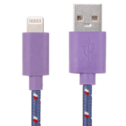 3m Nylon Netting Style USB Data Transfer Charging Cable for iPhone, iPad(Purple) - Normal Style Cable by PMC Jewellery | Online Shopping South Africa | PMC Jewellery | Buy Now Pay Later Mobicred