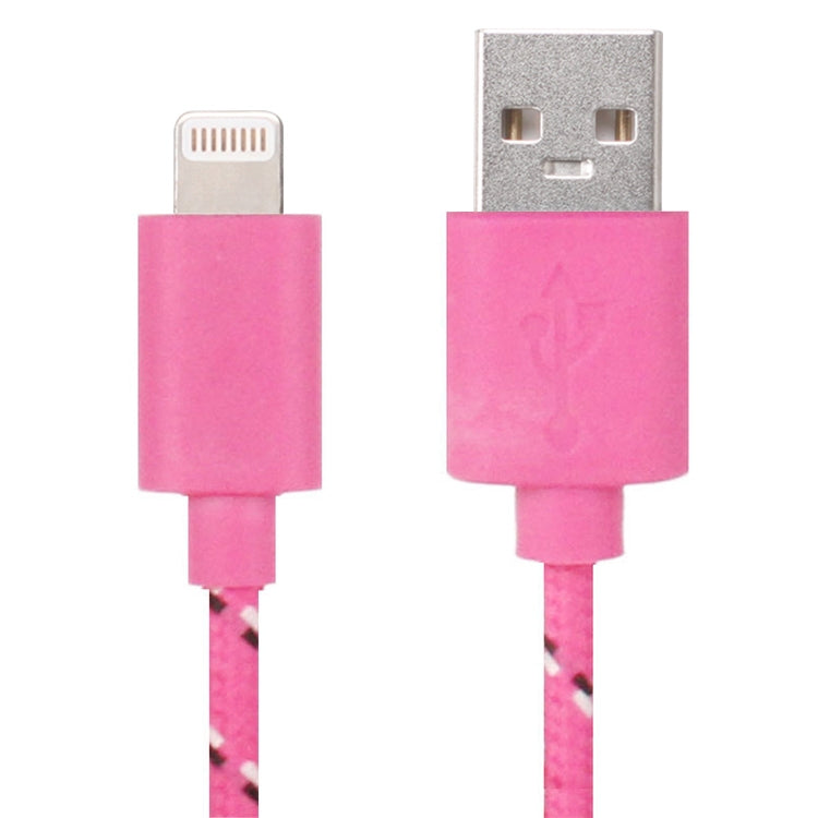 2m Nylon Netting USB Data Transfer Charging Cable For iPhone, iPad(Magenta) - Normal Style Cable by PMC Jewellery | Online Shopping South Africa | PMC Jewellery | Buy Now Pay Later Mobicred