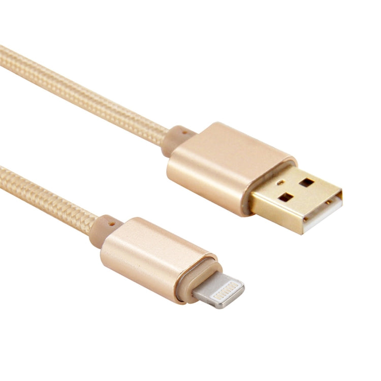 1m Woven Style Metal Head 8 Pin to USB Data Sync Charging Cable for iPhone, iPad - Normal Style Cable by PMC Jewellery | Online Shopping South Africa | PMC Jewellery | Buy Now Pay Later Mobicred