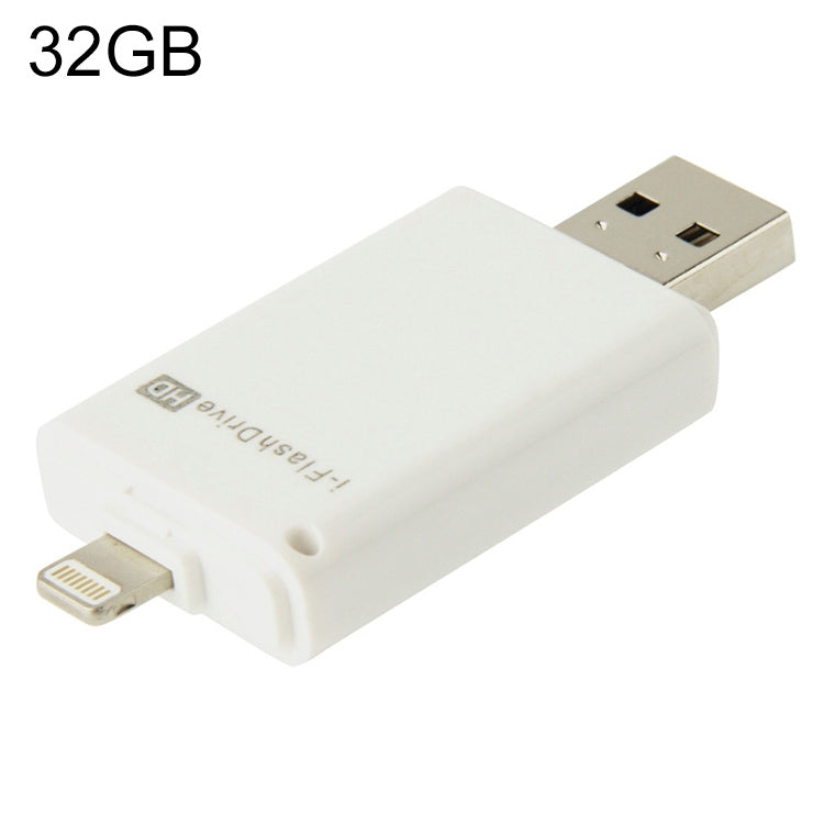 32GB i-Flash Driver HD U Disk USB Drive Memory Stick for iPhone / iPad / iPod touch(White) - U Disk & Card Reader by PMC Jewellery | Online Shopping South Africa | PMC Jewellery | Buy Now Pay Later Mobicred