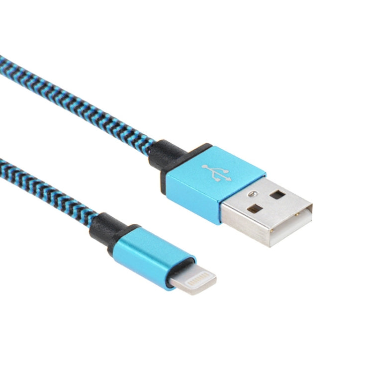 2m Woven Style 8 Pin to USB Sync Data / Charging Cable(Blue) - free shipping - PMC Jewellery - Order now!