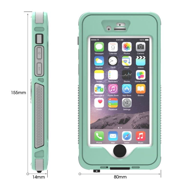 Waterproof Dustproof Shockproof Crushproof Noctilucent Protective Case with Holder for iPhone 6 & 6S(Green) - More iPhone Cases by PMC TechLife | Online Shopping South Africa | PMC TechLife