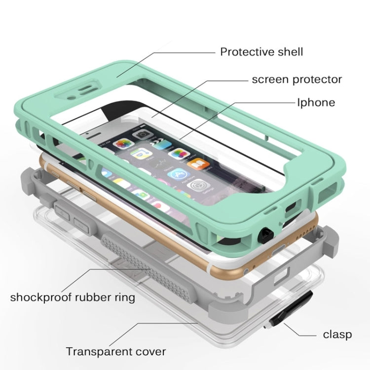 Waterproof Dustproof Shockproof Crushproof Noctilucent Protective Case with Holder for iPhone 6 & 6S(Green) - More iPhone Cases by PMC TechLife | Online Shopping South Africa | PMC TechLife