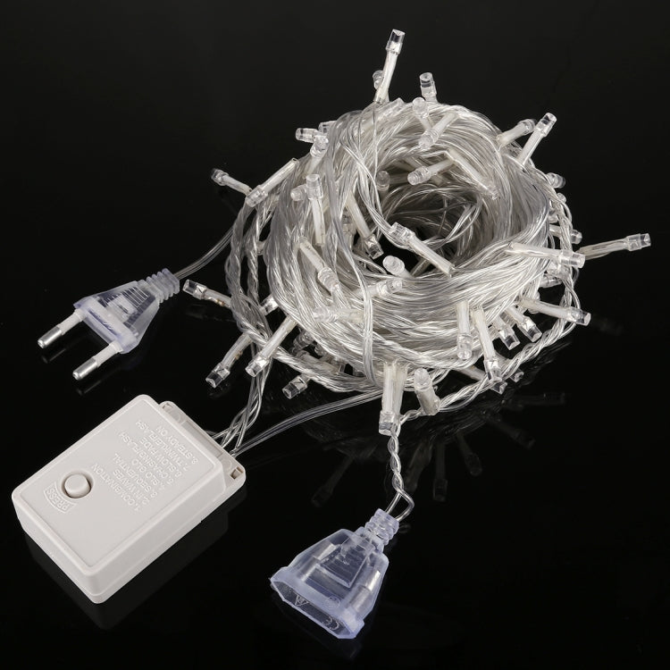 Waterproof  String Light, Length: 10m, 100 LED Light with Controller, Flashing / Fading / Chasing Effect, AC 220V, EU Plug(Orange Light) - Holiday Lights by PMC TechLife | Online Shopping South Africa | PMC TechLife | Buy Now Pay Later Mobicred