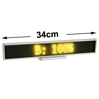 Programmable LED Moving Scrolling Message Display Sign Indoor Board, Yellow Programmable LED Moving Scrolling Message Display Sign Indoor Board, Display Resolution: 128 x 16 Pixels, Length: 41cm - LED Billboard by PMC TechLife | Online Shopping South Africa | PMC TechLife | Buy Now Pay Later Mobicred