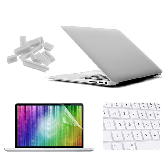 ENKAY for MacBook Air 11.6 inch (US Version) / A1370 / A1465 4 in 1 Frosted Hard Shell Plastic Protective Case with Screen Protector & Keyboard Guard & Anti-dust Plugs(White) - MacBook Air Cases by ENKAY | Online Shopping South Africa | PMC Jewellery | Buy Now Pay Later Mobicred