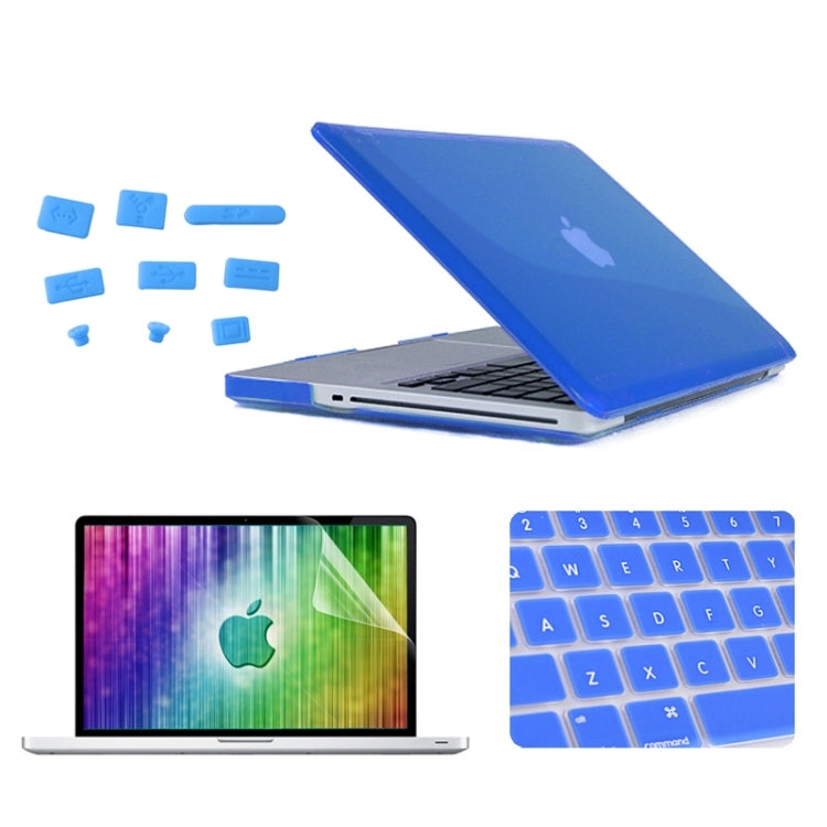 ENKAY for MacBook Pro 13.3 inch (US Version) / A1278 4 in 1 Crystal Hard Shell Plastic Protective Case with Screen Protector & Keyboard Guard & Anti-dust Plugs(Dark Blue) - MacBook Pro Cases by ENKAY | Online Shopping South Africa | PMC Jewellery | Buy Now Pay Later Mobicred