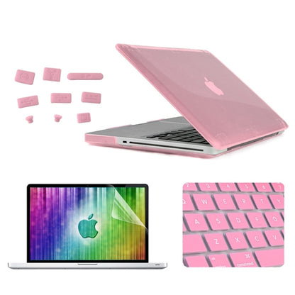 ENKAY for MacBook Pro 15.4 inch (US Version) / A1286 4 in 1 Crystal Hard Shell Plastic Protective Case with Screen Protector & Keyboard Guard & Anti-dust Plugs(Pink) - MacBook Pro Cases by ENKAY | Online Shopping South Africa | PMC Jewellery | Buy Now Pay Later Mobicred