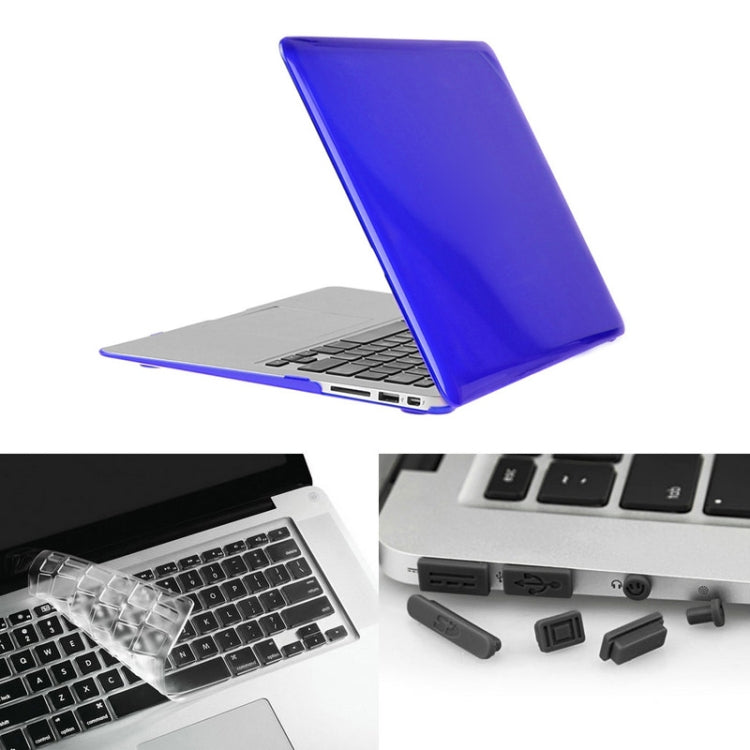 ENKAY for Macbook Air 11.6 inch (US Version) / A1370 / A1465 Hat-Prince 3 in 1 Crystal Hard Shell Plastic Protective Case with Keyboard Guard & Port Dust Plug(Dark Blue) - MacBook Air Cases by ENKAY | Online Shopping South Africa | PMC Jewellery | Buy Now Pay Later Mobicred