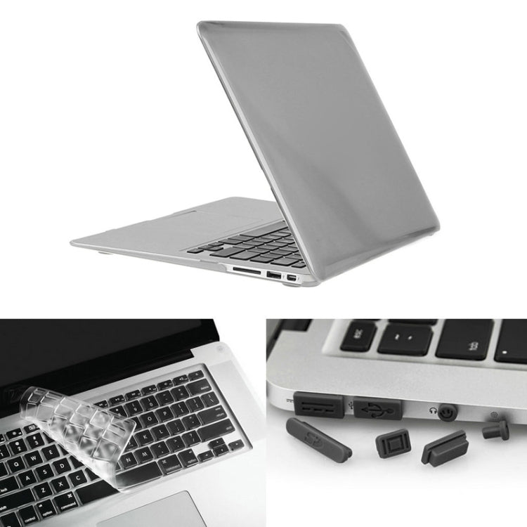 ENKAY for Macbook Air 11.6 inch (US Version) / A1370 / A1465 Hat-Prince 3 in 1 Crystal Hard Shell Plastic Protective Case with Keyboard Guard & Port Dust Plug(Grey) - MacBook Air Cases by ENKAY | Online Shopping South Africa | PMC Jewellery | Buy Now Pay Later Mobicred