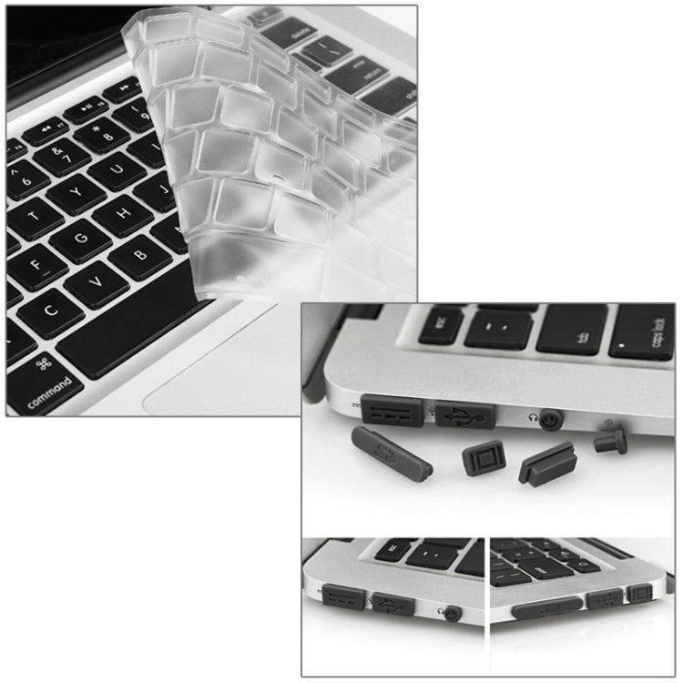 ENKAY for Macbook Air 13.3 inch (US Version) / A1369 / A1466 Hat-Prince 3 in 1 Crystal Hard Shell Plastic Protective Case with Keyboard Guard & Port Dust Plug(Black) - MacBook Air Cases by ENKAY | Online Shopping South Africa | PMC Jewellery | Buy Now Pay Later Mobicred