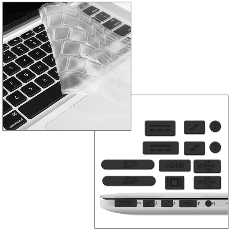 ENKAY for Macbook Pro Retina 13.3 inch (US Version) / A1425 / A1502 Hat-Prince 3 in 1 Crystal Hard Shell Plastic Protective Case with Keyboard Guard & Port Dust Plug(Dark Blue) - MacBook Pro Cases by ENKAY | Online Shopping South Africa | PMC Jewellery | Buy Now Pay Later Mobicred